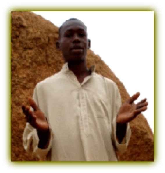 Pre-Islamic priest in prayer with hands open.